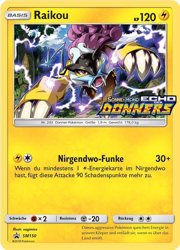 Raikou SM150 — Sun & Moon Promos (German Pokémon TCG card)