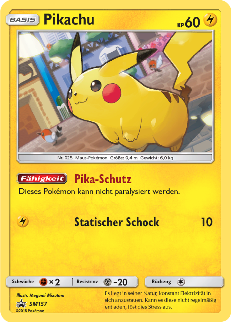 Pikachu SM157 — Sun & Moon Promos (German Pokémon TCG card)