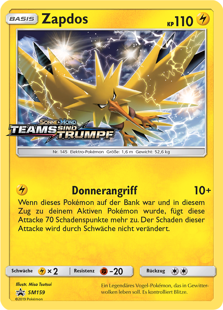Zapdos SM159 — Sun & Moon Promos (German Pokémon TCG card)