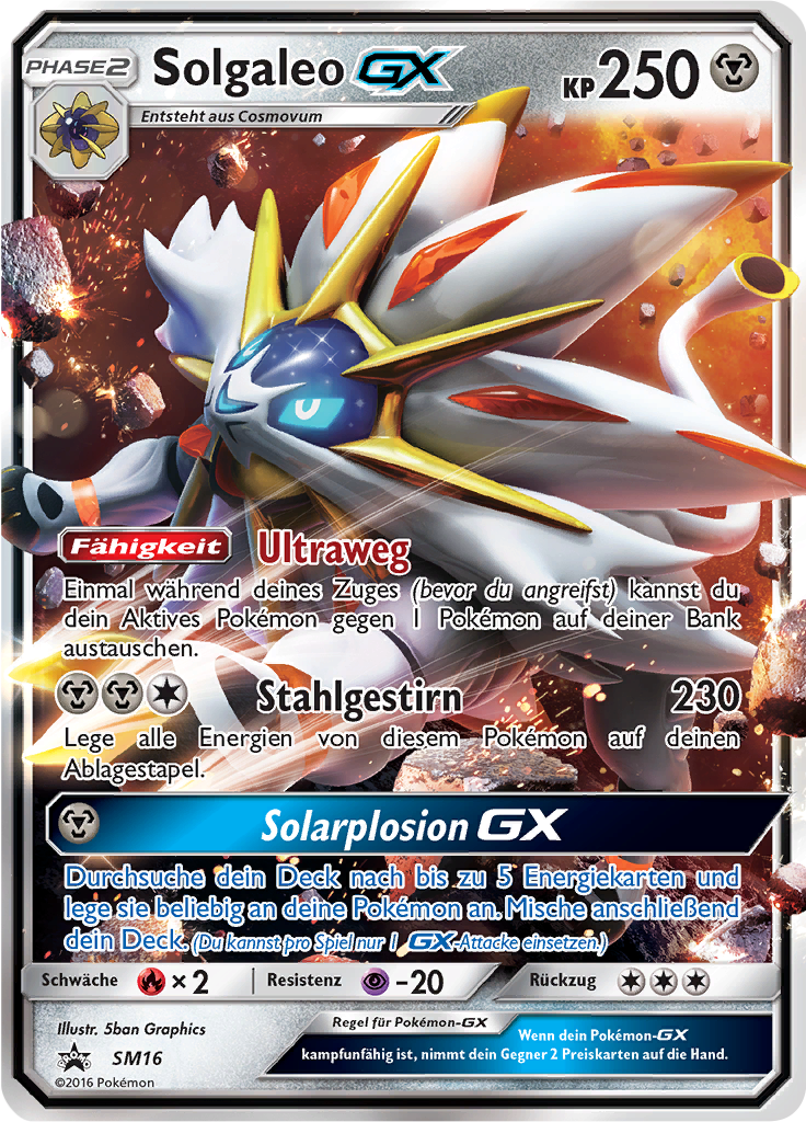 Solgaleo GX SM16 — Sun & Moon Promos (German Pokémon TCG card)