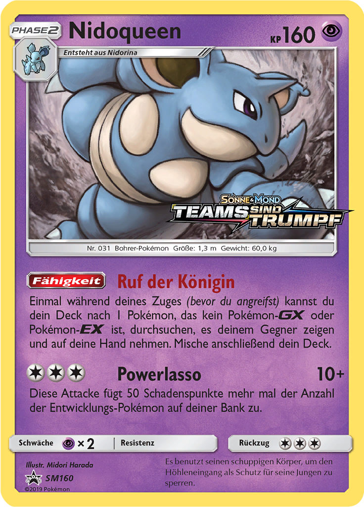 Nidoqueen SM160 — Sun & Moon Promos (German Pokémon TCG card)