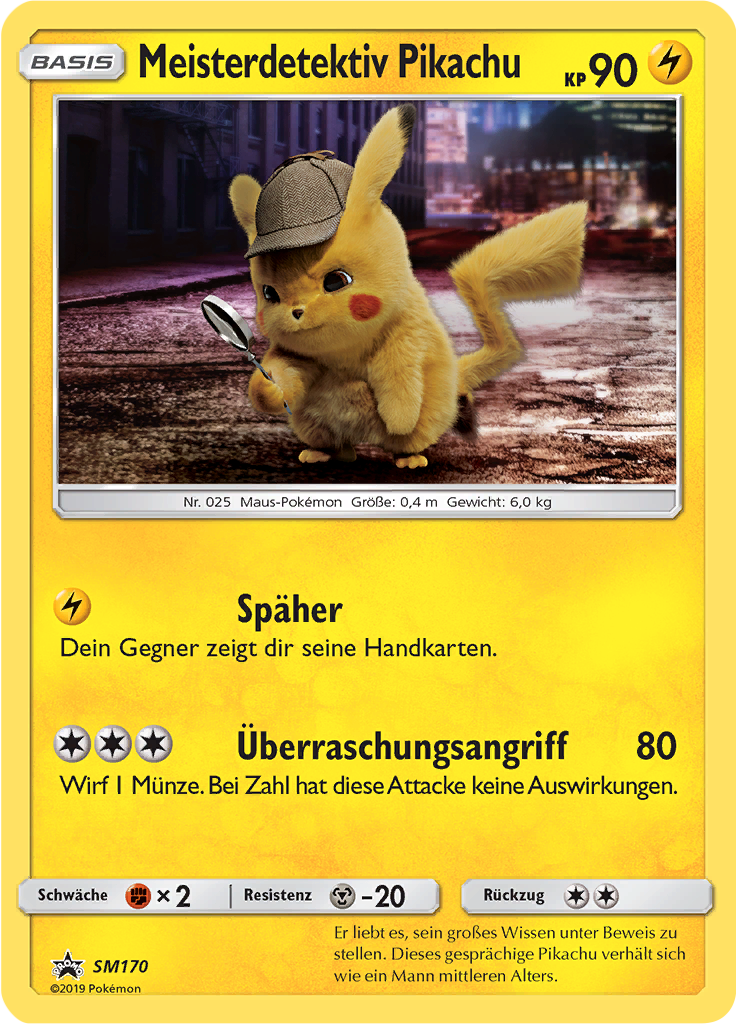 Meisterdetektiv Pikachu SM170 — Sun & Moon Promos (German Pokémon TCG card)