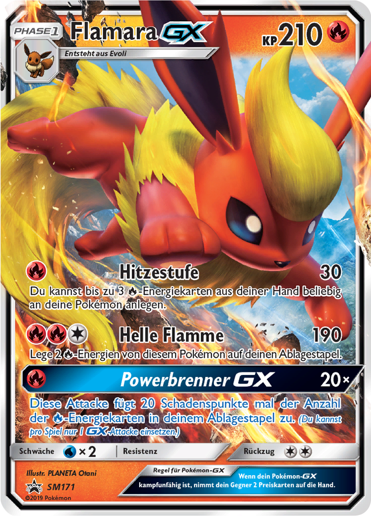 Flamara GX SM171 — Sun & Moon Promos (German Pokémon TCG card)