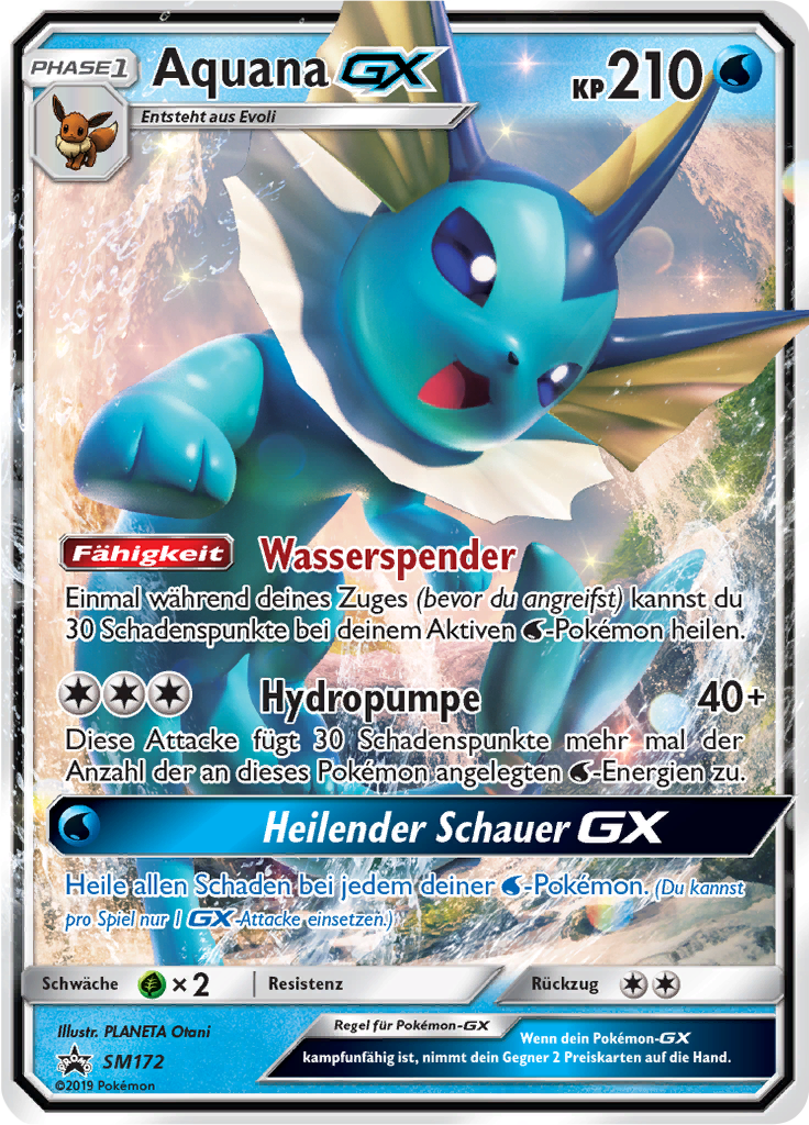 Aquana GX SM172 — Sun & Moon Promos (German Pokémon TCG card)