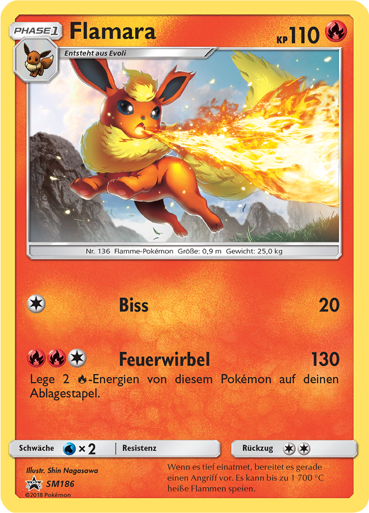 Flamara SM186 — Sun & Moon Promos (German Pokémon TCG card)