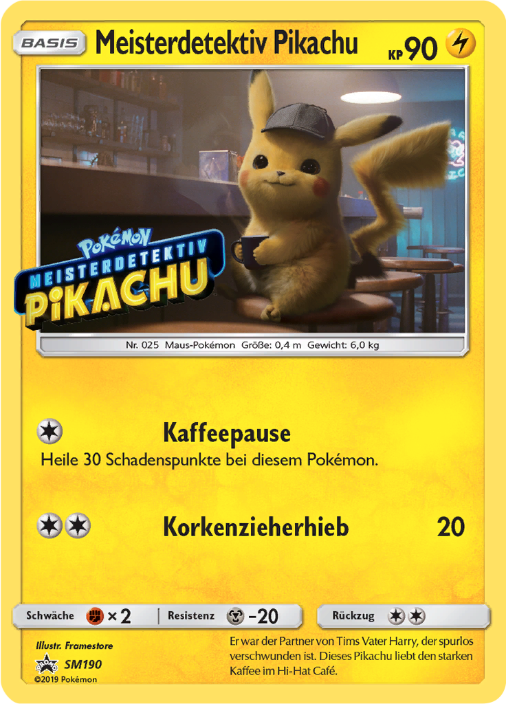 Meisterdetektiv Pikachu SM190 — Sun & Moon Promos (German Pokémon TCG card)