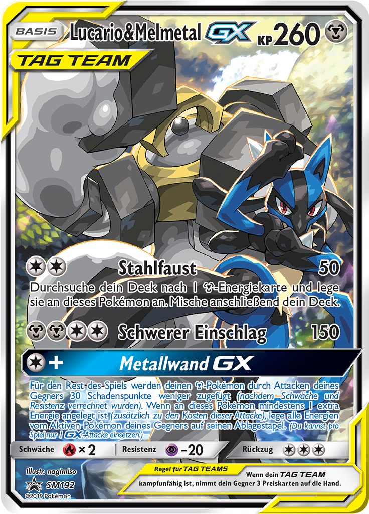 Lucario & Melmetal GX SM192 — Sun & Moon Promos (German Pokémon TCG card)