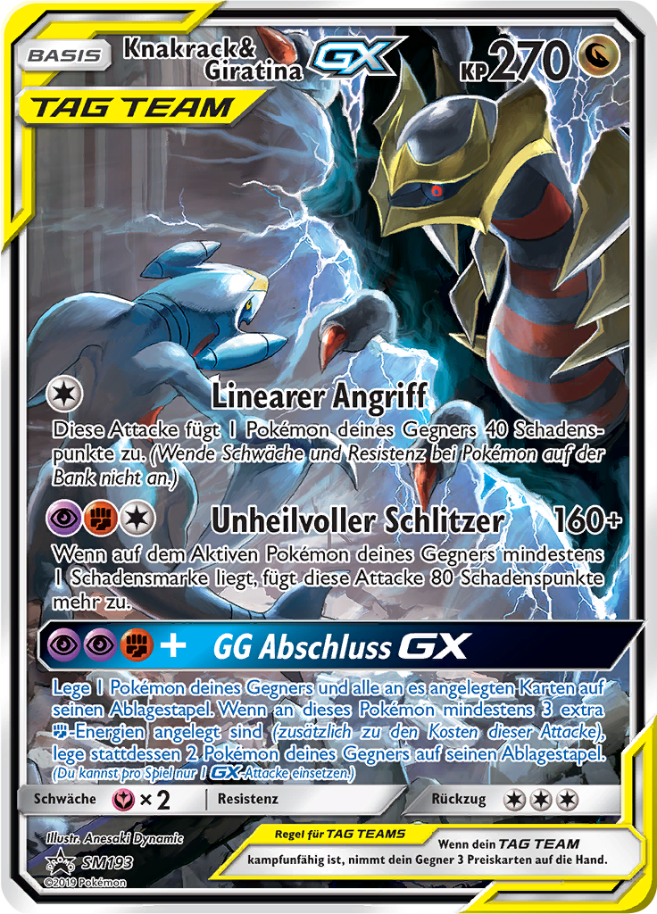 Knakrack & Giratina GX SM193 — Sun & Moon Promos (German Pokémon TCG card)