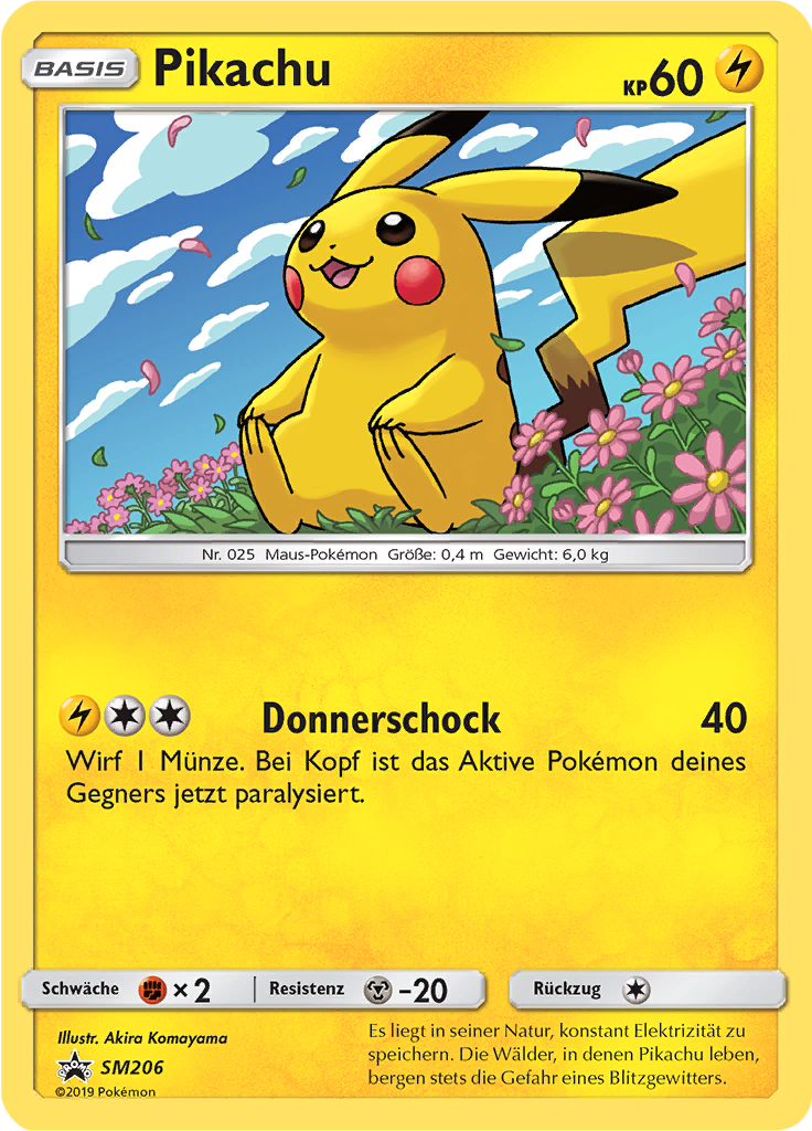 Pikachu SM206 — Sun & Moon Promos (German Pokémon TCG card)
