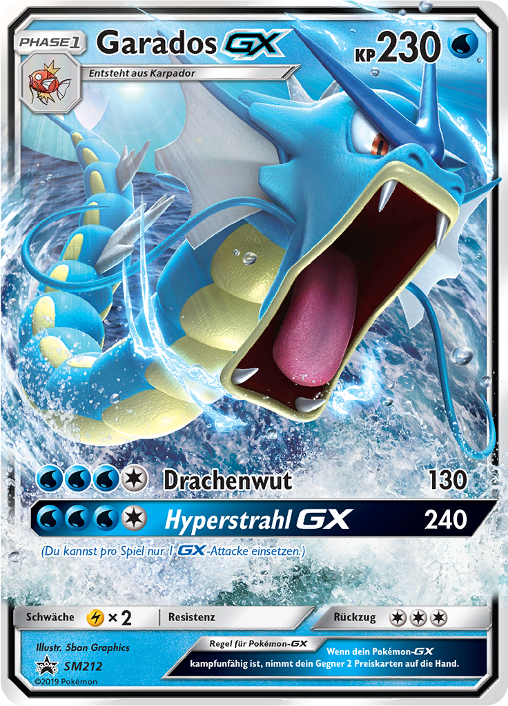 Garados GX SM212 — Sun & Moon Promos (German Pokémon TCG card)