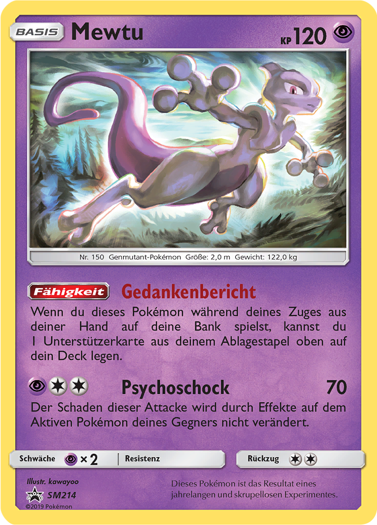 Mewtu SM214 — Sun & Moon Promos (German Pokémon TCG card)