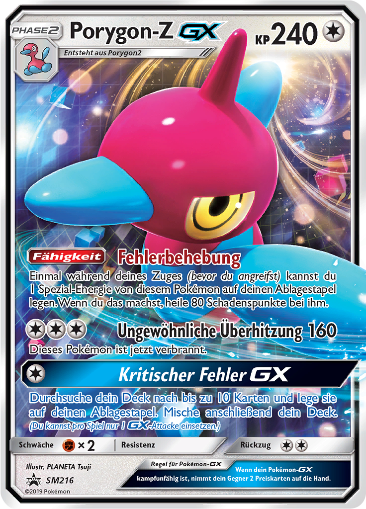 Porygon-Z GX SM216 — Sun & Moon Promos (German Pokémon TCG card)