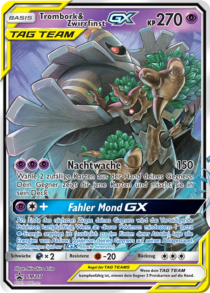 Trombork & Zwirrfinst GX SM217 — Sun & Moon Promos (German Pokémon TCG card)
