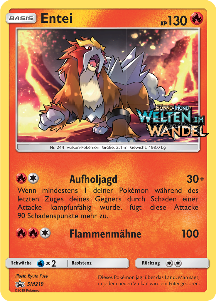Entei SM219 — Sun & Moon Promos (German Pokémon TCG card)