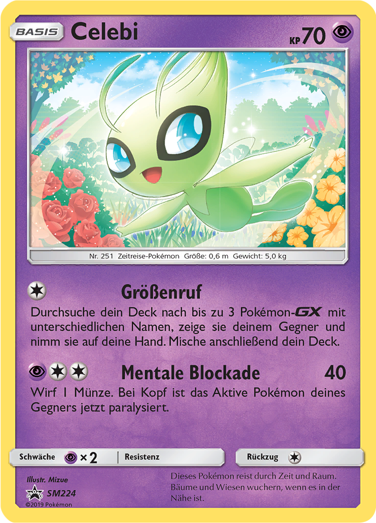 Celebi SM224 — Sun & Moon Promos (German Pokémon TCG card)