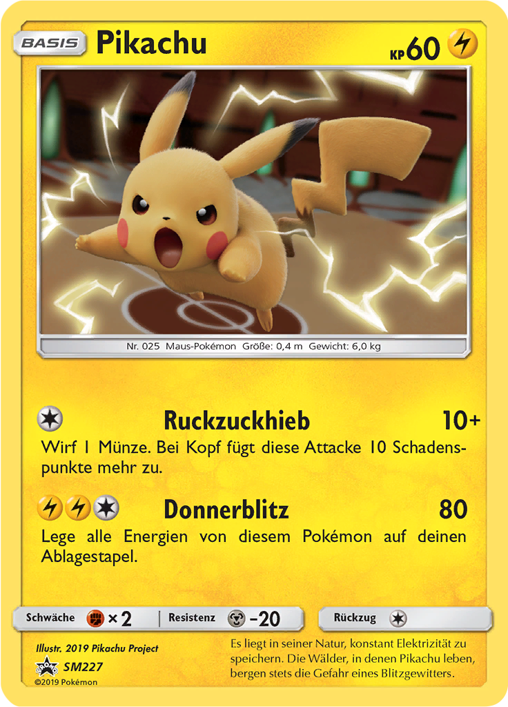 Pikachu SM227 — Sun & Moon Promos (German Pokémon TCG card)