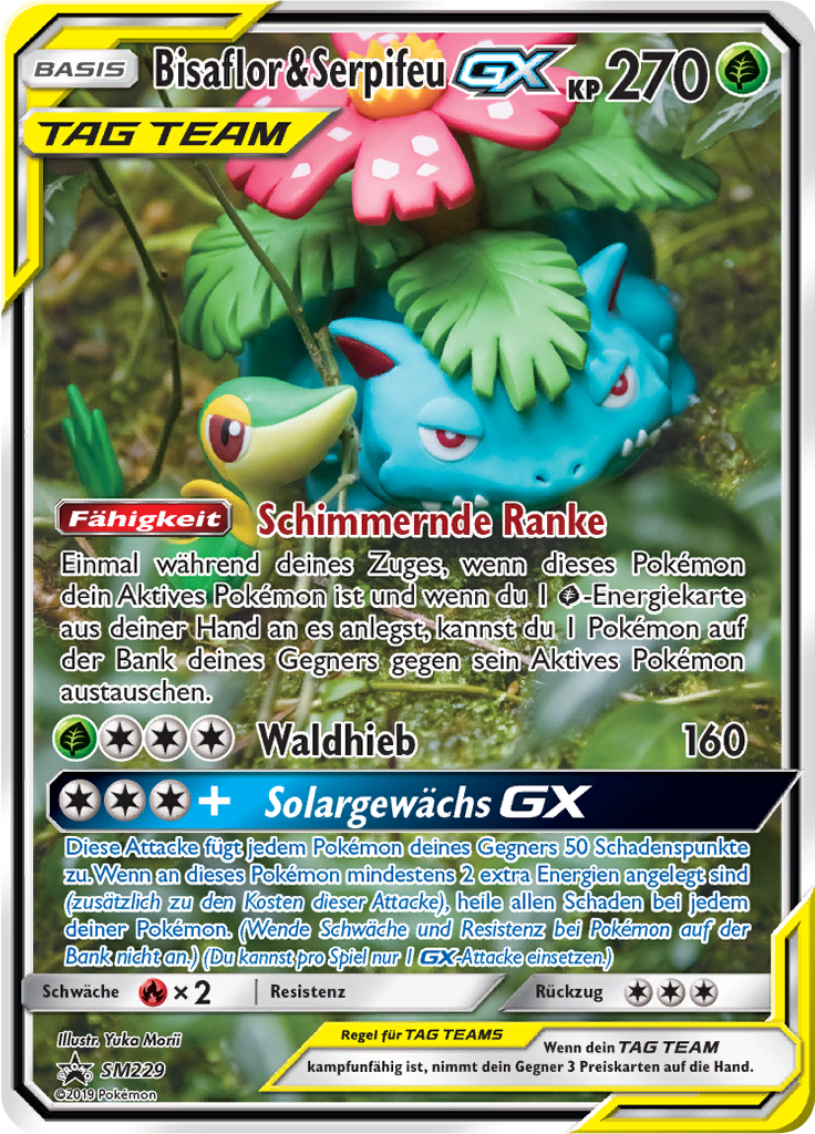 Bisaflor & Serpifeu GX SM229 — Sun & Moon Promos (German Pokémon TCG card)
