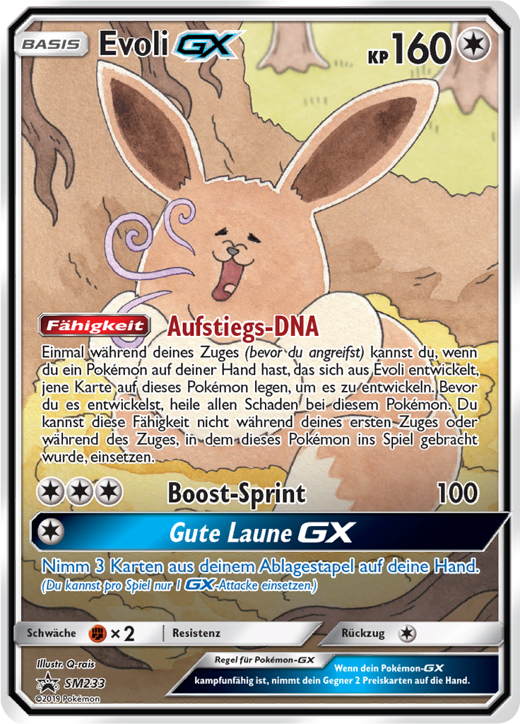 Evoli GX SM233 — Sun & Moon Promos (German Pokémon TCG card)