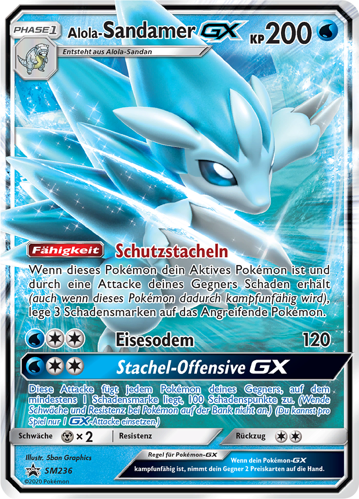Alola-Sandamer GX SM236 — Sun & Moon Promos (German Pokémon TCG card)