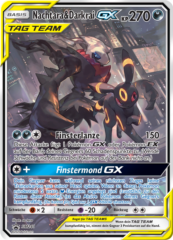 Nachtara & Darkrai GX SM241 — Sun & Moon Promos (German Pokémon TCG card)