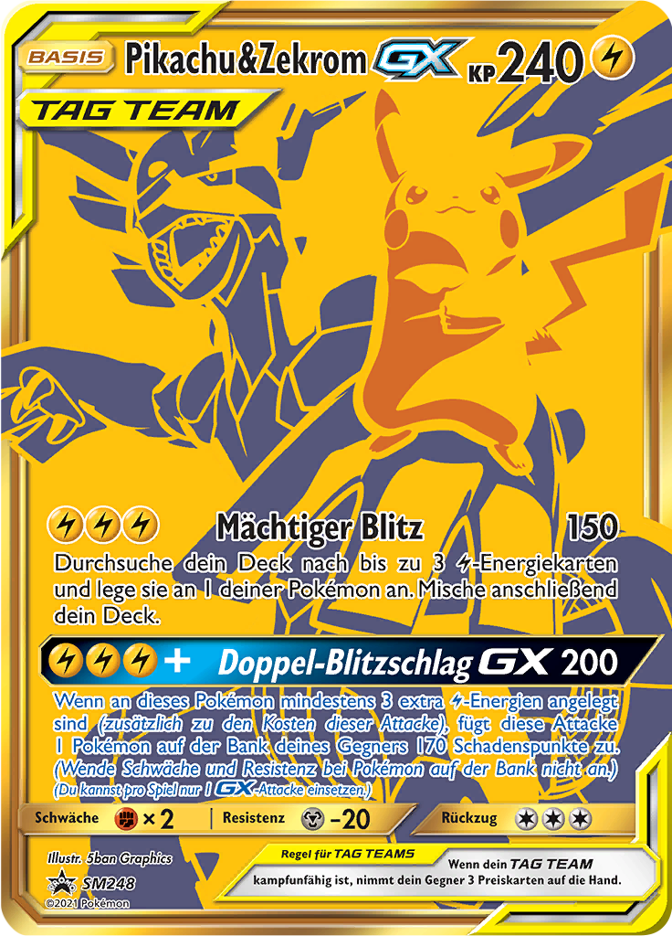 Pikachu & Zekrom GX SM248 — Sun & Moon Promos (German Pokémon TCG card)