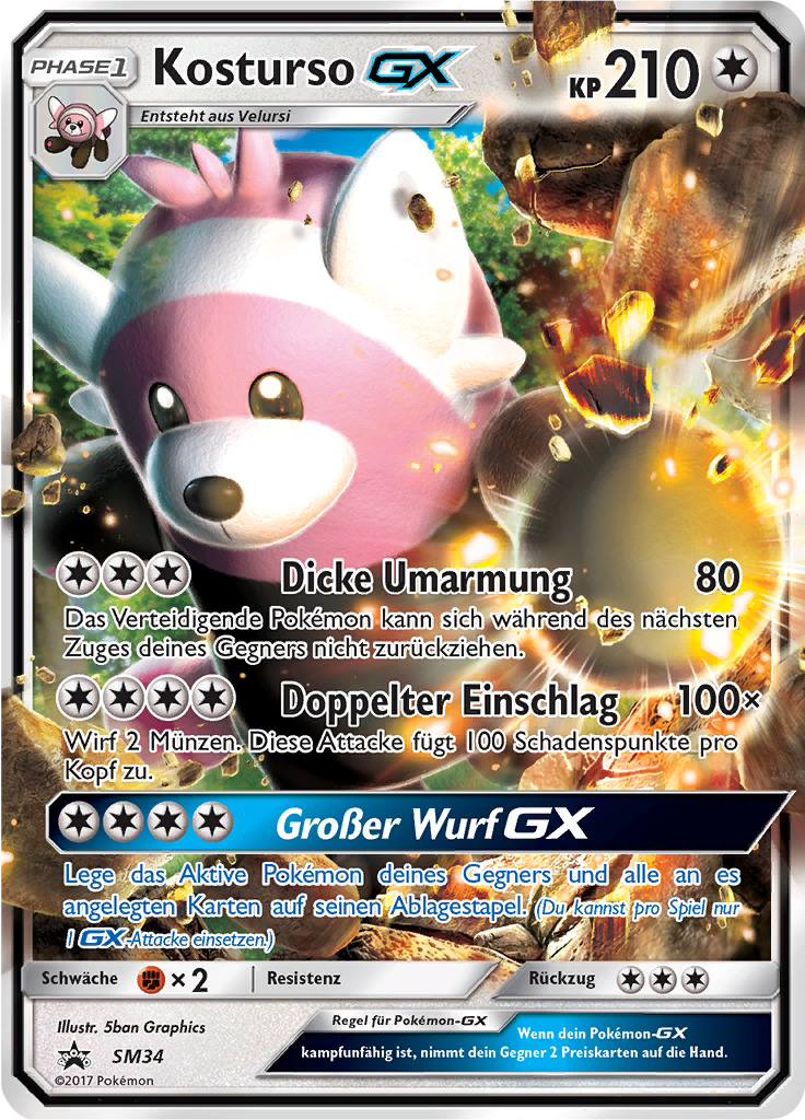 Kosturso GX SM34 — Sun & Moon Promos (German Pokémon TCG card)