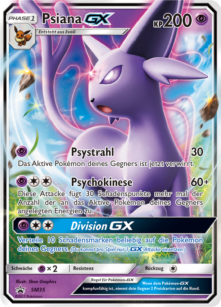 Psiana GX SM35 — Sun & Moon Promos (German Pokémon TCG card)