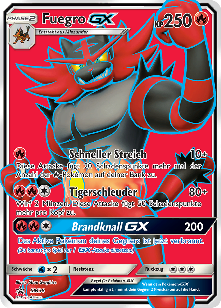 Fuegro GX SM38 — Sun & Moon Promos (German Pokémon TCG card)