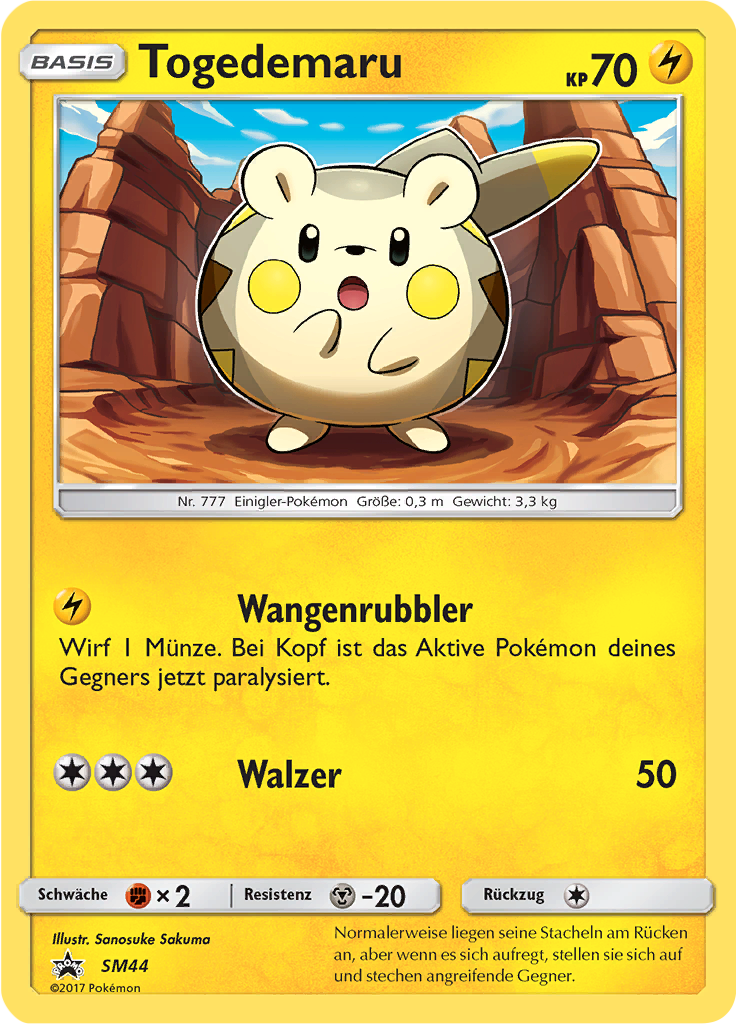 Togedemaru SM44 — Sun & Moon Promos (German Pokémon TCG card)