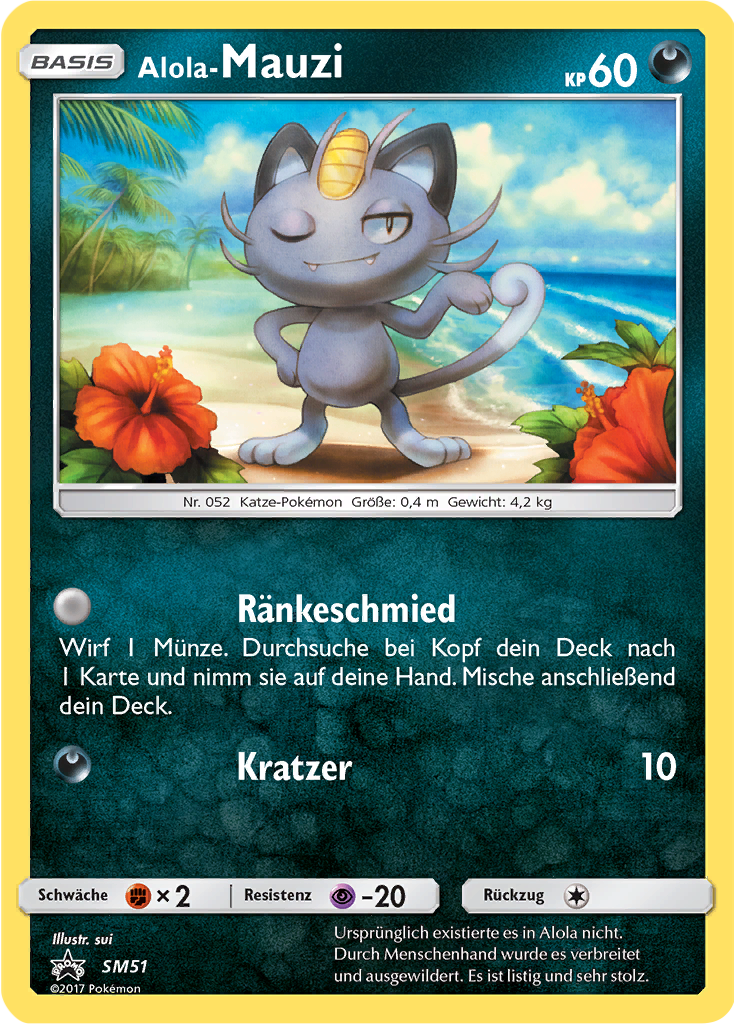 Alola-Mauzi SM51 — Sun & Moon Promos (German Pokémon TCG card)
