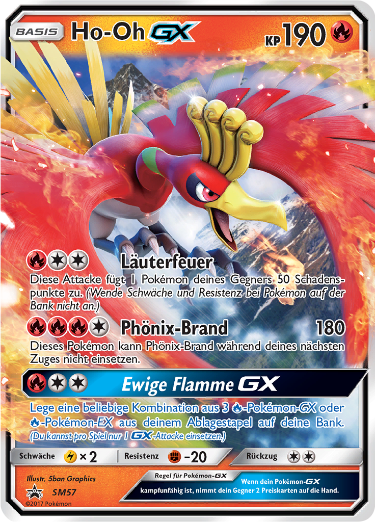 Ho-Oh GX SM57 — Sun & Moon Promos (German Pokémon TCG card)