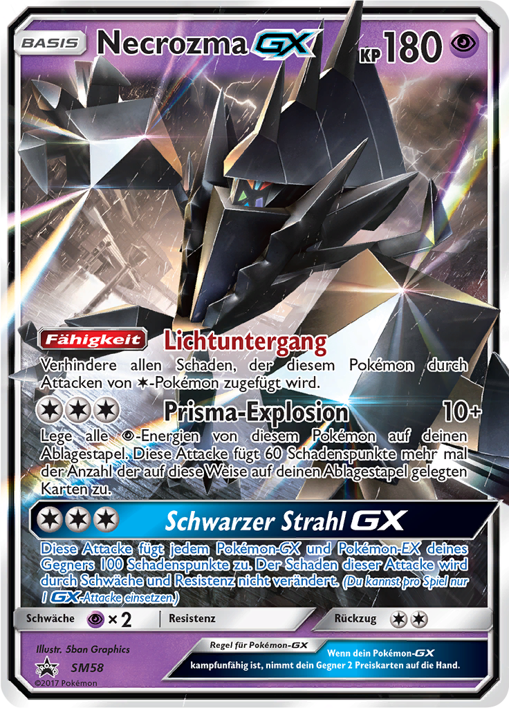 Necrozma GX SM58 — Sun & Moon Promos (German Pokémon TCG card)
