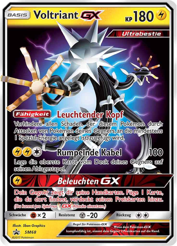 Voltriant GX SM68 — Sun & Moon Promos (German Pokémon TCG card)