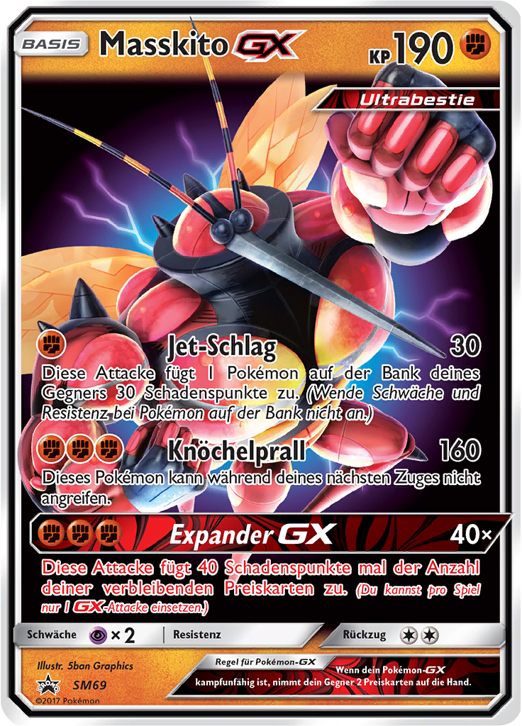 Masskito GX SM69 — Sun & Moon Promos (German Pokémon TCG card)