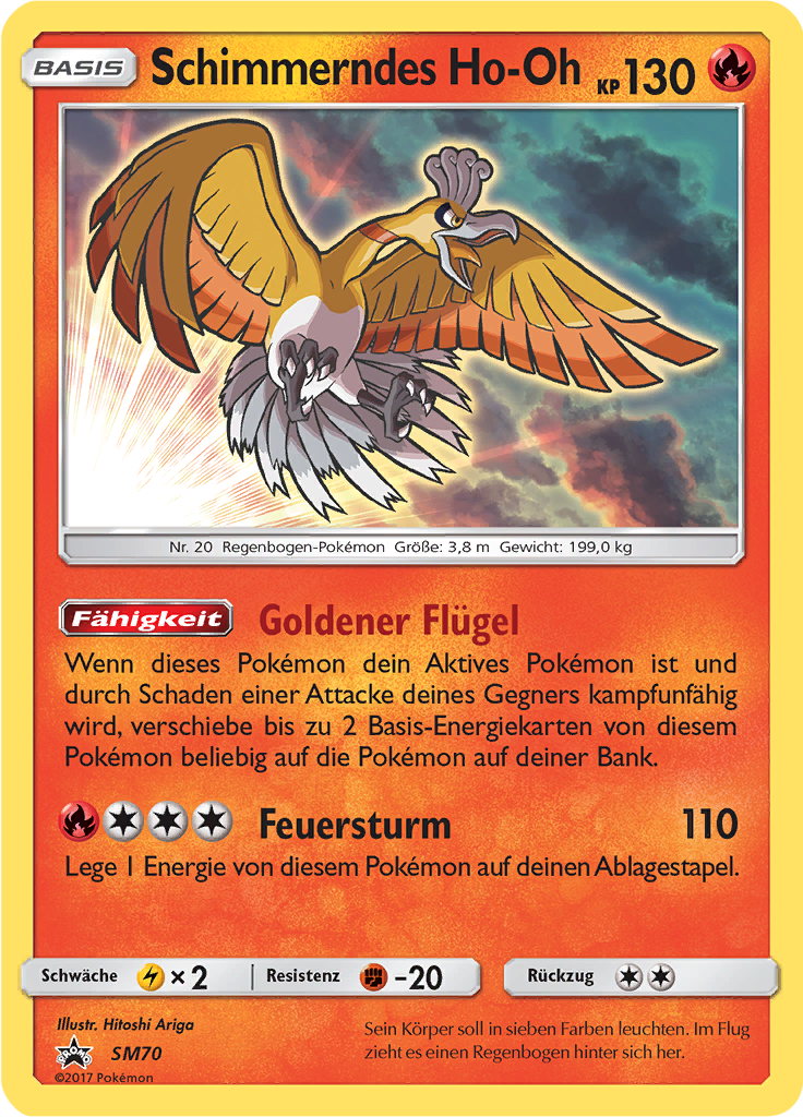 Schimmerndes Ho-Oh SM70 — Sun & Moon Promos (German Pokémon TCG card)