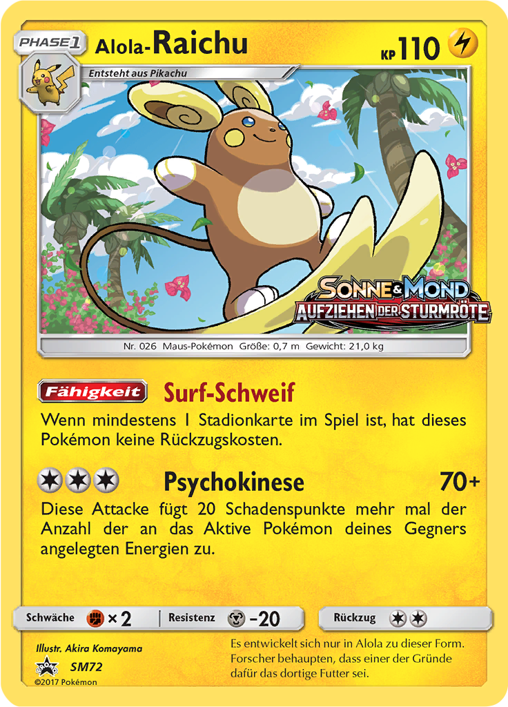 Alola-Raichu SM72 — Sun & Moon Promos (German Pokémon TCG card)