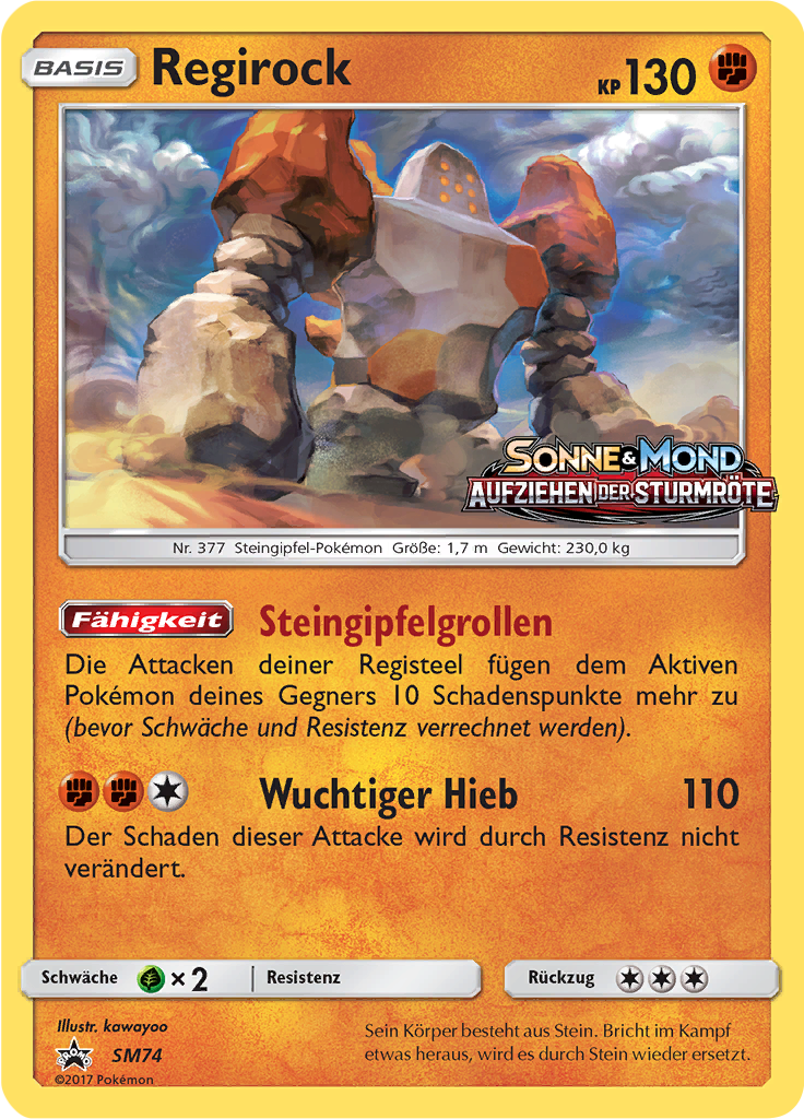 Regirock SM74 — Sun & Moon Promos (German Pokémon TCG card)