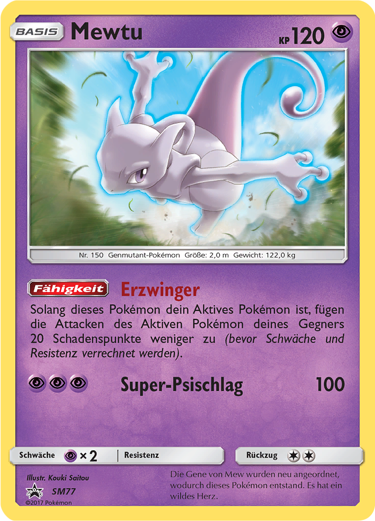 Mewtu SM77 — Sun & Moon Promos (German Pokémon TCG card)