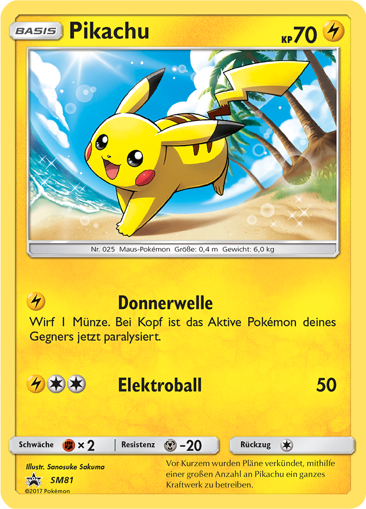 Pikachu SM81 — Sun & Moon Promos (German Pokémon TCG card)