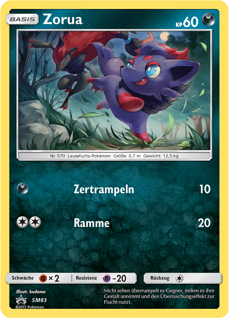 Zorua SM83 — Sun & Moon Promos (German Pokémon TCG card)