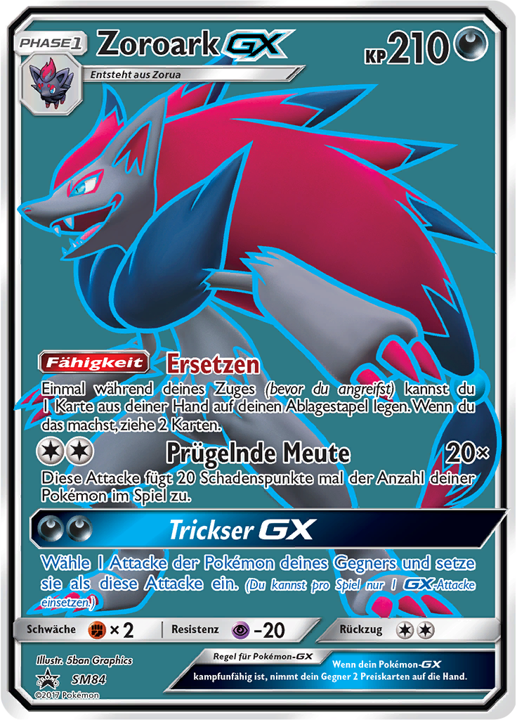 Zoroark GX SM84 — Sun & Moon Promos (German Pokémon TCG card)