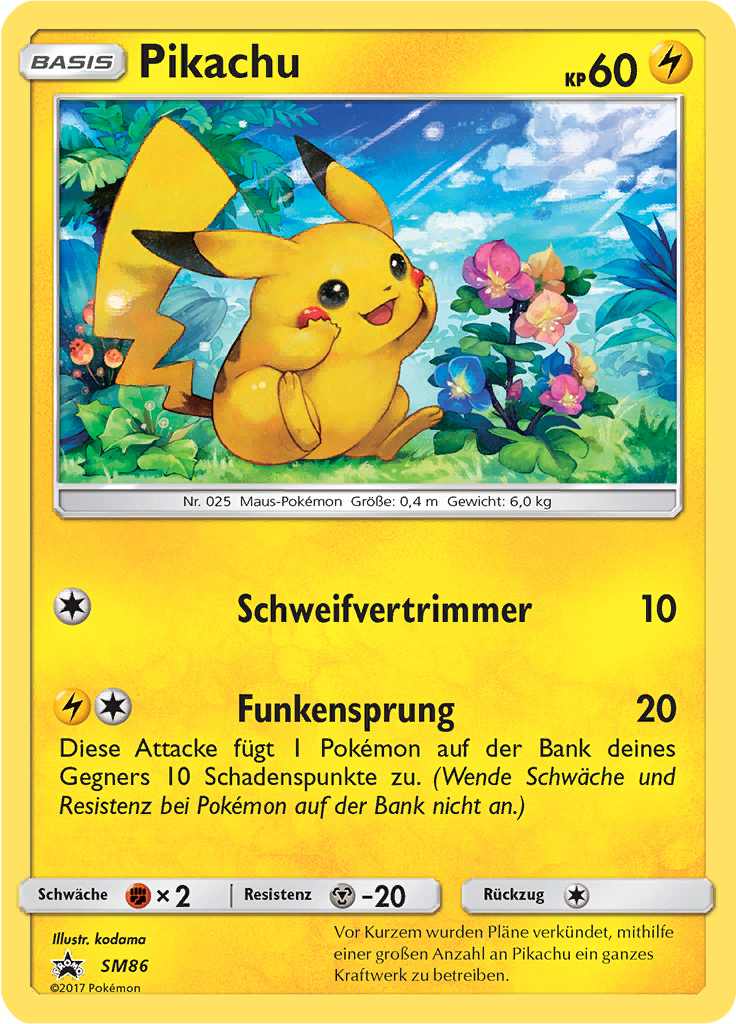 Pikachu SM86 — Sun & Moon Promos (German Pokémon TCG card)