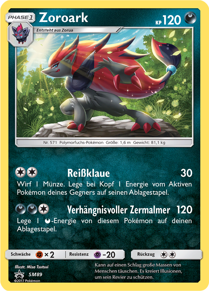 Zoroark SM89 — Sun & Moon Promos (German Pokémon TCG card)