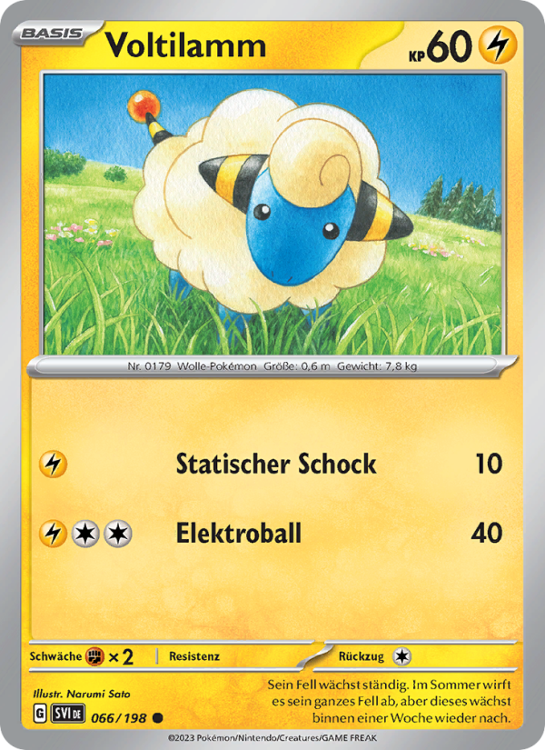 Voltilamm 066 — Scarlet & Violet (German Pokémon TCG card)