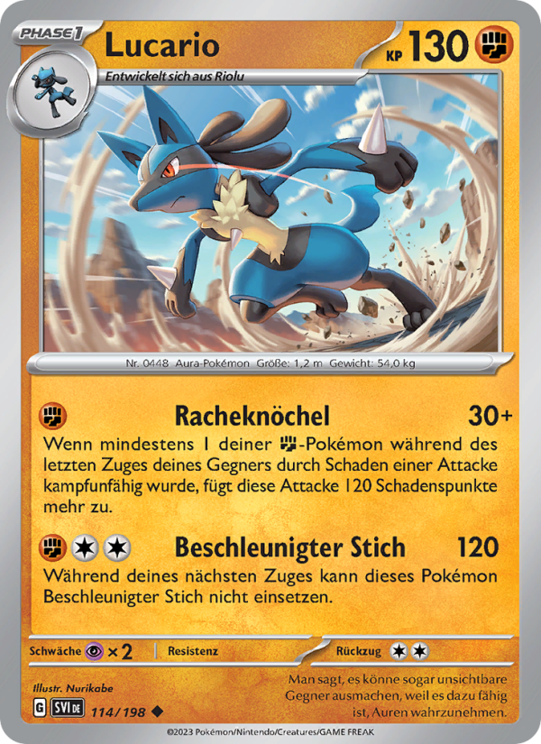 Lucario 114 — Scarlet & Violet (German Pokémon TCG card)