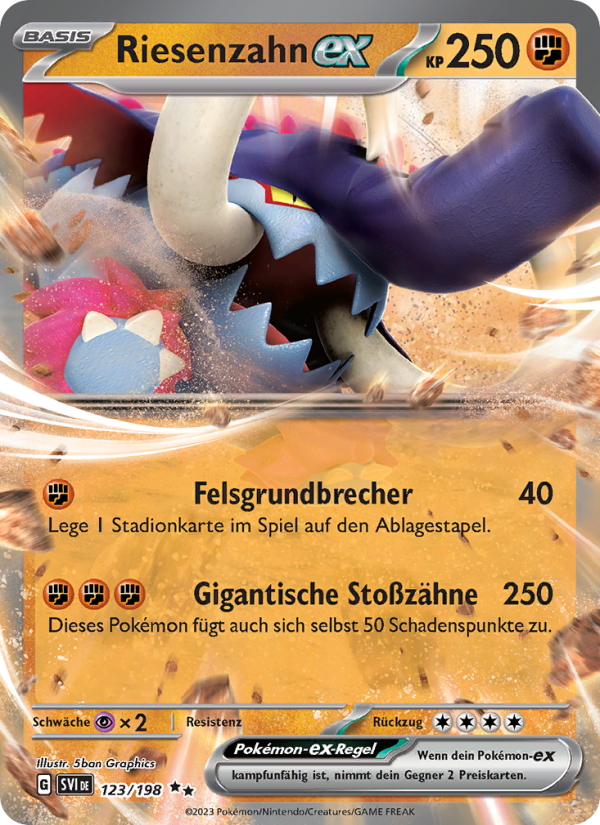 Riesenzahn-ex 123 — Scarlet & Violet (German Pokémon TCG card)