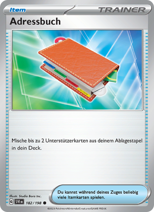 Adressbuch 182 — Scarlet & Violet (German Pokémon TCG card)