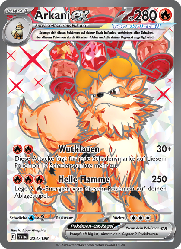 Arkani-ex 224 — Scarlet & Violet (German Pokémon TCG card)