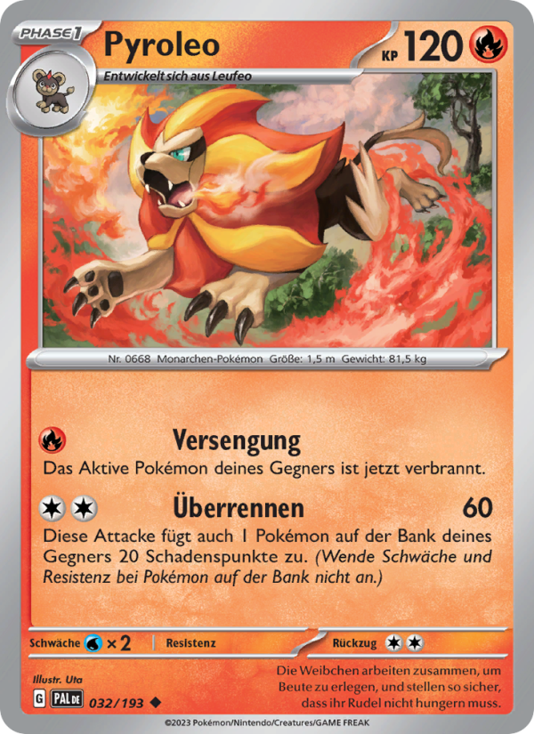 Pyroleo 032 — Paldea Evolved (German Pokémon TCG card)