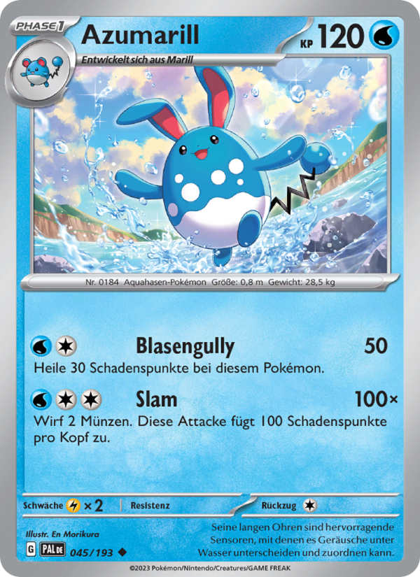 Azumarill 045 — Paldea Evolved (German Pokémon TCG card)